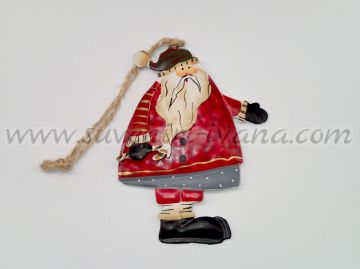 Декоративна метална фигурка дядо Коледа с бастунче