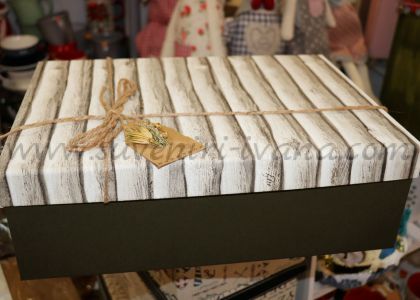 комплект кутии за подаръци с декорация сушени цветя