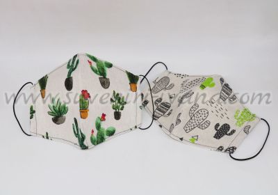 маска за лице от три пласта текстил десен кактуси