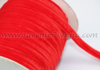 декоративна червена лента кадифе ширина 1,2 см