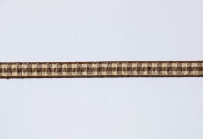 Кариран ширит за декорация в охра и кафяво, ширина 0,7 см