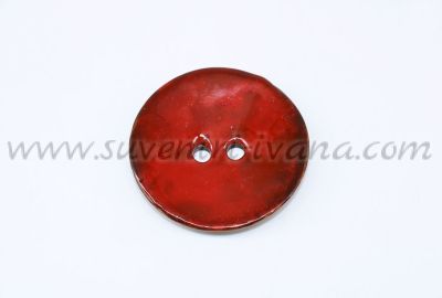 тъмночервено дървено копче с емайлирано покритие 6,2 см