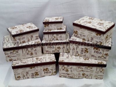 Комплект кутии за подаръци с покритие от ленено-памучен плат