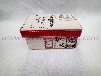 Кутия от картон с покритие от ленено-памучен плат 14 х 9 х 7 см