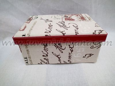 Кутия от картон с покритие от ленено-памучен плат 28 х 20 х 13 см