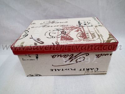 Кутия от картон с покритие от ленено-памучен плат 30,5 х 22,5 х 14 см