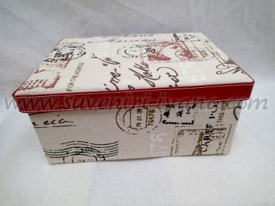 Кутия от картон с покритие от ленено-памучен плат 33,5 х 25 х 15 см