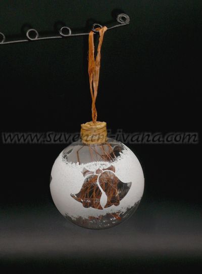 Коледна играчка за елха-стъклена топка с декорация