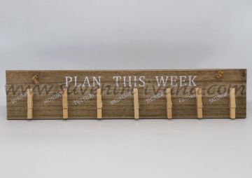 Дървена табелка за стена-седмичен планер