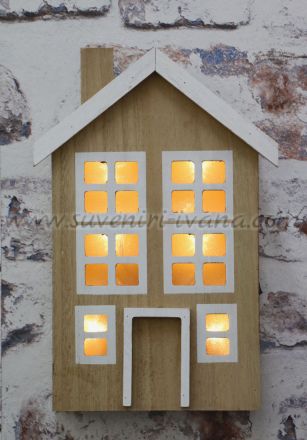 Дървена светеща къщичка