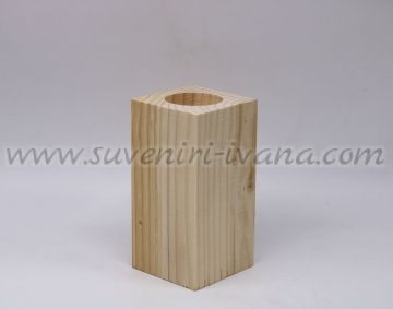 Натурална дървена основа свещник 12,0 х 6,0 см.