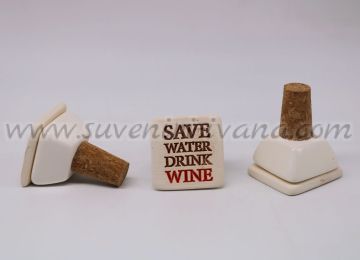 керамични тапи за вино с надпис