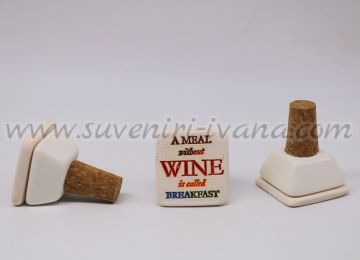 Тапа за вино с керамична глава със забавен надпис, модел десет