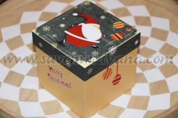 Коледна кутия за подаръци с Дядо Коледа на капака
