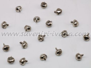 Метални звънчета за декорация цвят сребро 10 х 8 мм