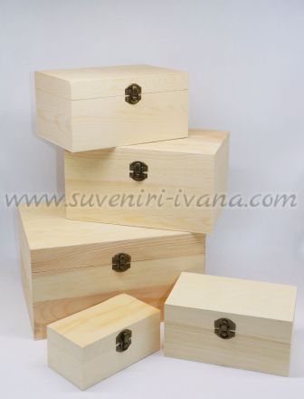 Натурални дървени кутии, комплект 5 броя