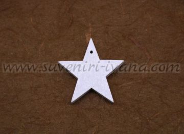 бяла дървена звезда за декорация