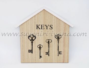 поставка за ключове с четири закачалки за ключове