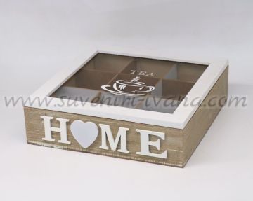 дървена кутия за чай home