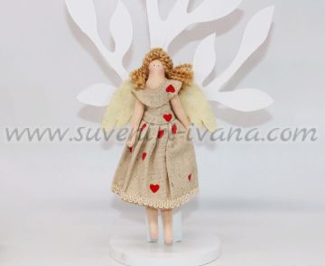 Декоративно ангелче от текстил, модел едно