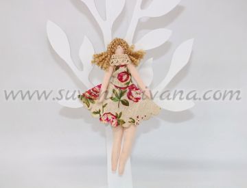 кукла от текстил ангелче с рокля на цветя