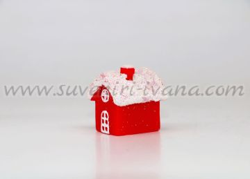 декоративна коледна фигурка къщичка от полимерна смола