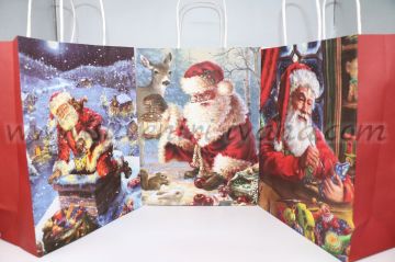 Коледни торбички за подаръци с дядо Коледа 21,5 х 28,0 х 10,0 см