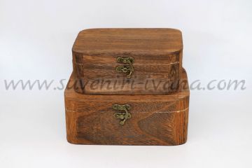 Дървени кутии със заоблени ръбове, комплект 2 броя