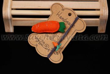 Комплект ластик и шнолка за коса с морковче, модел две