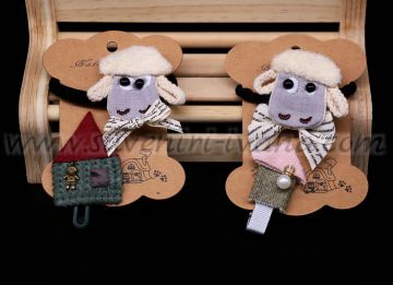 комплект шнолка и ластик за коса с овца