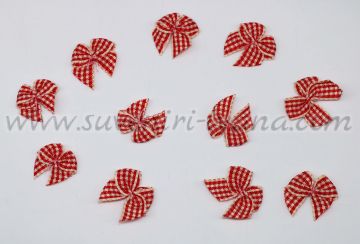 Панделки за декорация 2,2 см, червено и бяло