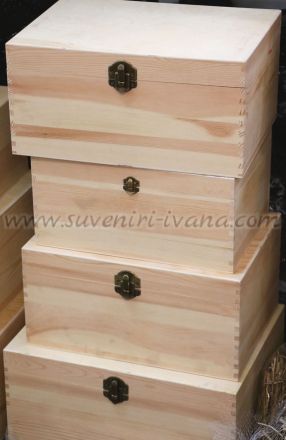 Дървени кутии за декупаж, комплект осем броя