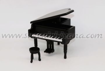 Декоративно пиано с музикален механизъм, черно