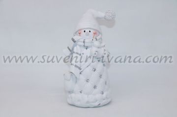 коледна керамична фигурка снежен човек