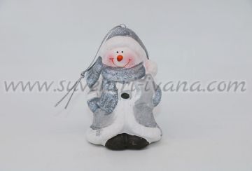 керамична фигурка за закачане снежен човек