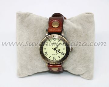 Винтидж часовник за ръка с каишка от естествена кожа