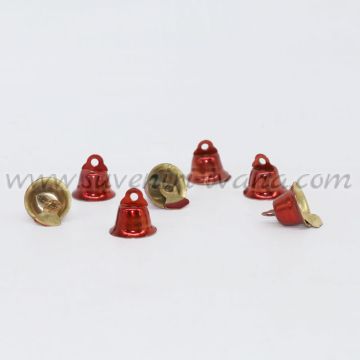 Червени метални камбанки за декорация 1,3 х 1,5 см