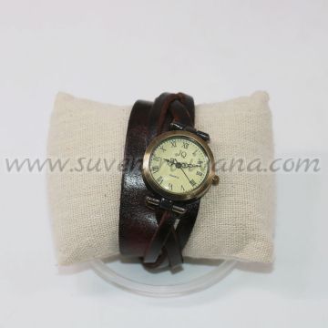 Часовник за ръка тип гривна с каишка от естествена кожа, модел две
