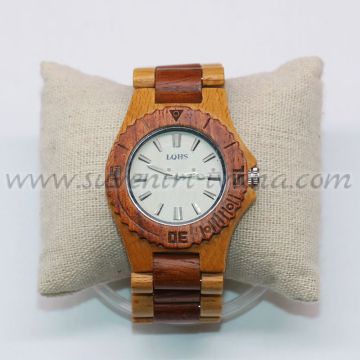 Дървен часовник за ръка с дървена каишка, модел едно