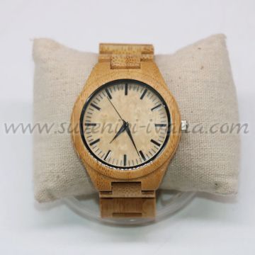 Дървен часовник за ръка с дървена каишка, модел две