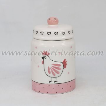 Керамичен буркан с кокошка