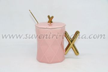 Розова керамична чаша Х