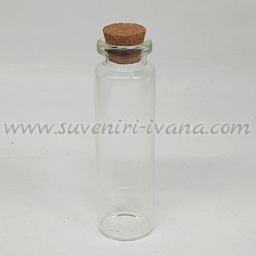 Стъклено шишенце с коркова тапа 7,5 х 2,0 см