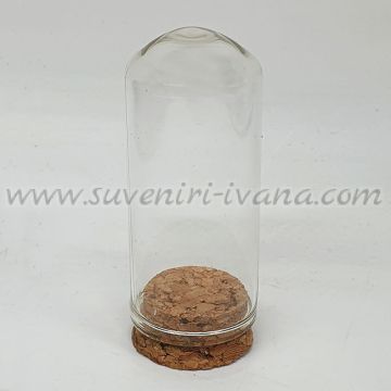 Стъклен купол с коркова тапа 7,0 х 3,0 см