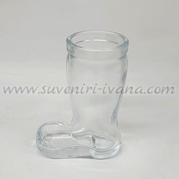 Стъклено шишенце с формата на ботуш 8,0 х 5,5 см