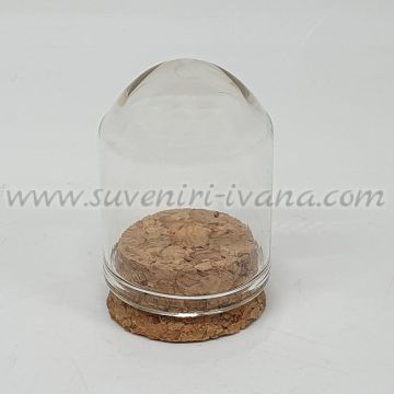 Стъклен купол с коркова тапа 4,0 х 3,0 см