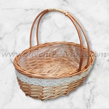 плетена кошница от ратан овална