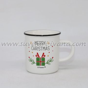 малка коледна чашка за кафе Merry Christmas - коледен подарък