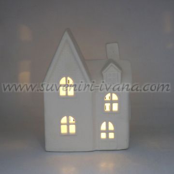 коледна светеща къщичка с LED лампичка