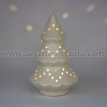 керамична светеща елха с LED светлина